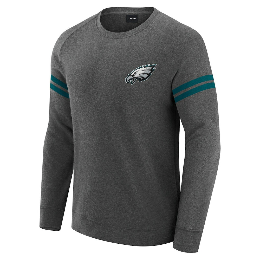 Philadelphia Eagles J. Palmer Players Lounge Raglan Tri-Blend Sweatshirt - Dark Heather Gray online