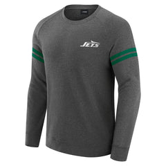 New York Jets J. Palmer Players Lounge Raglan Tri-Blend Sweatshirt - Dark Heather Gray sale