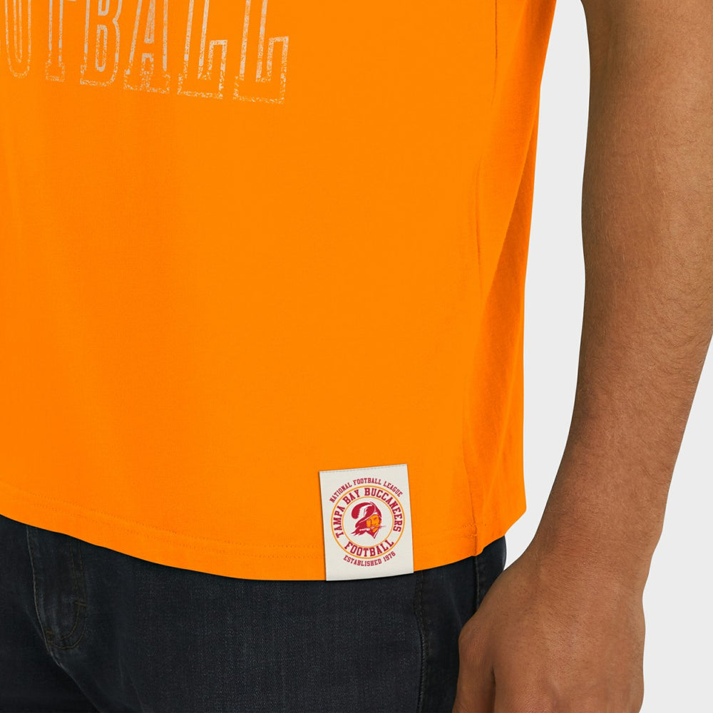 Tampa Bay Buccaneers Darius Rucker Collection Distressed Throwback Shoulder Stripe T-Shirt - Orange online