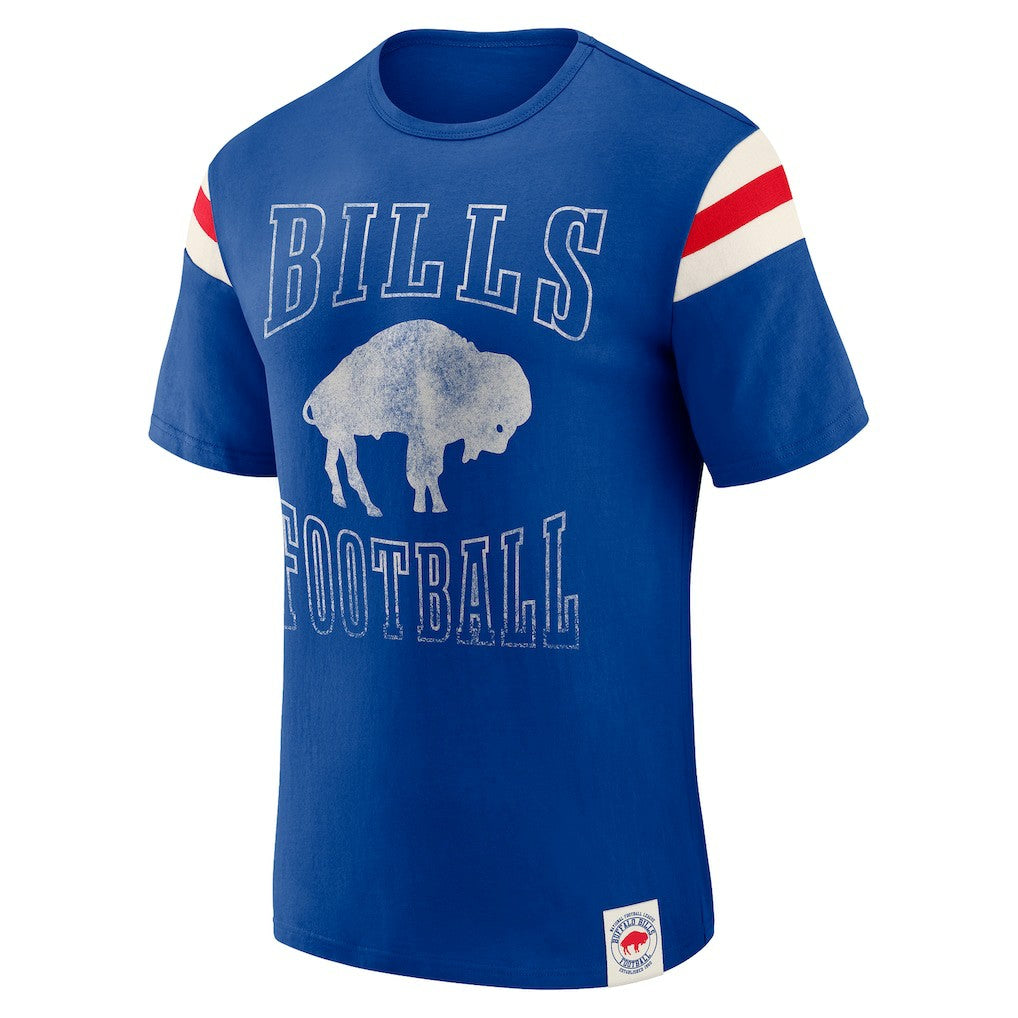 Buffalo Bills Darius Rucker Collection Distressed Throwback Shoulder Stripe T-Shirt - Royal sale
