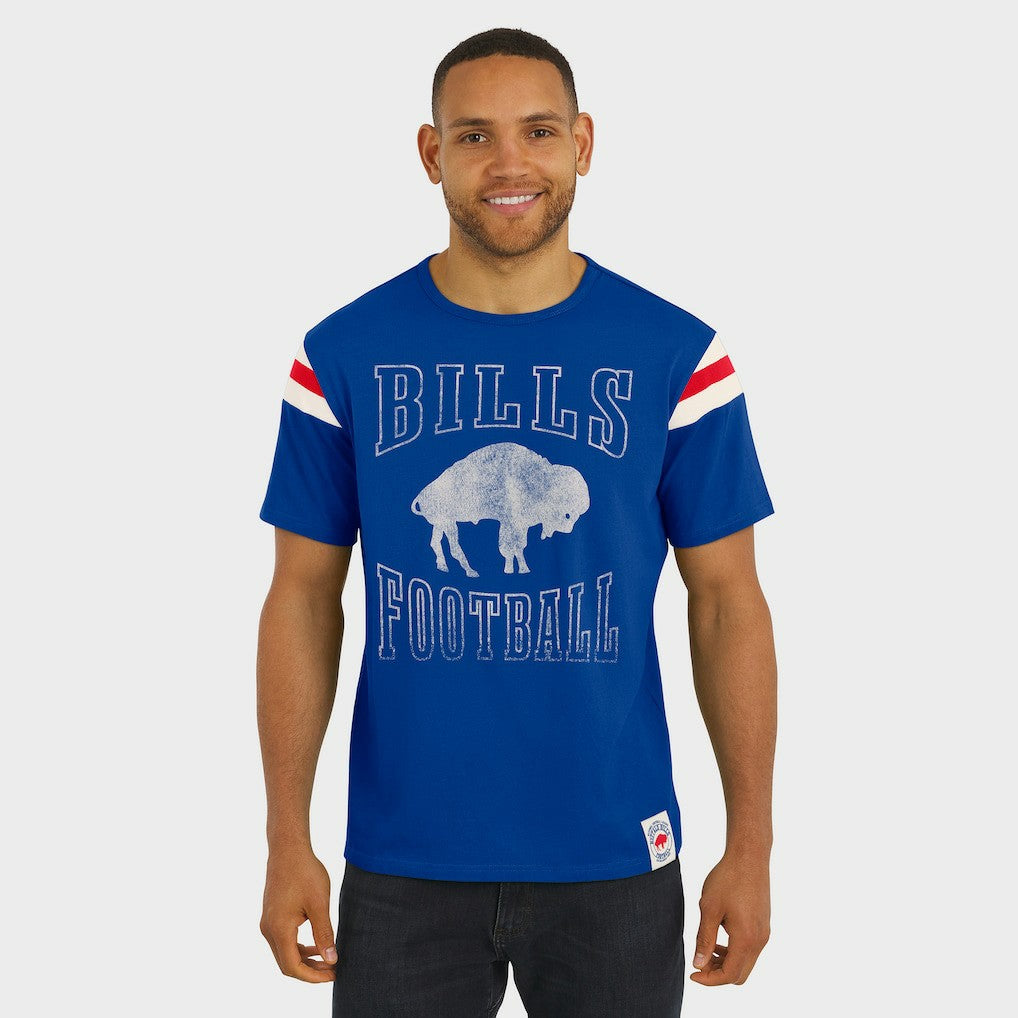Buffalo Bills Darius Rucker Collection Distressed Throwback Shoulder Stripe T-Shirt - Royal sale