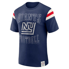 New York Giants Darius Rucker Collection Distressed Throwback Shoulder Stripe T-Shirt - Royal discount