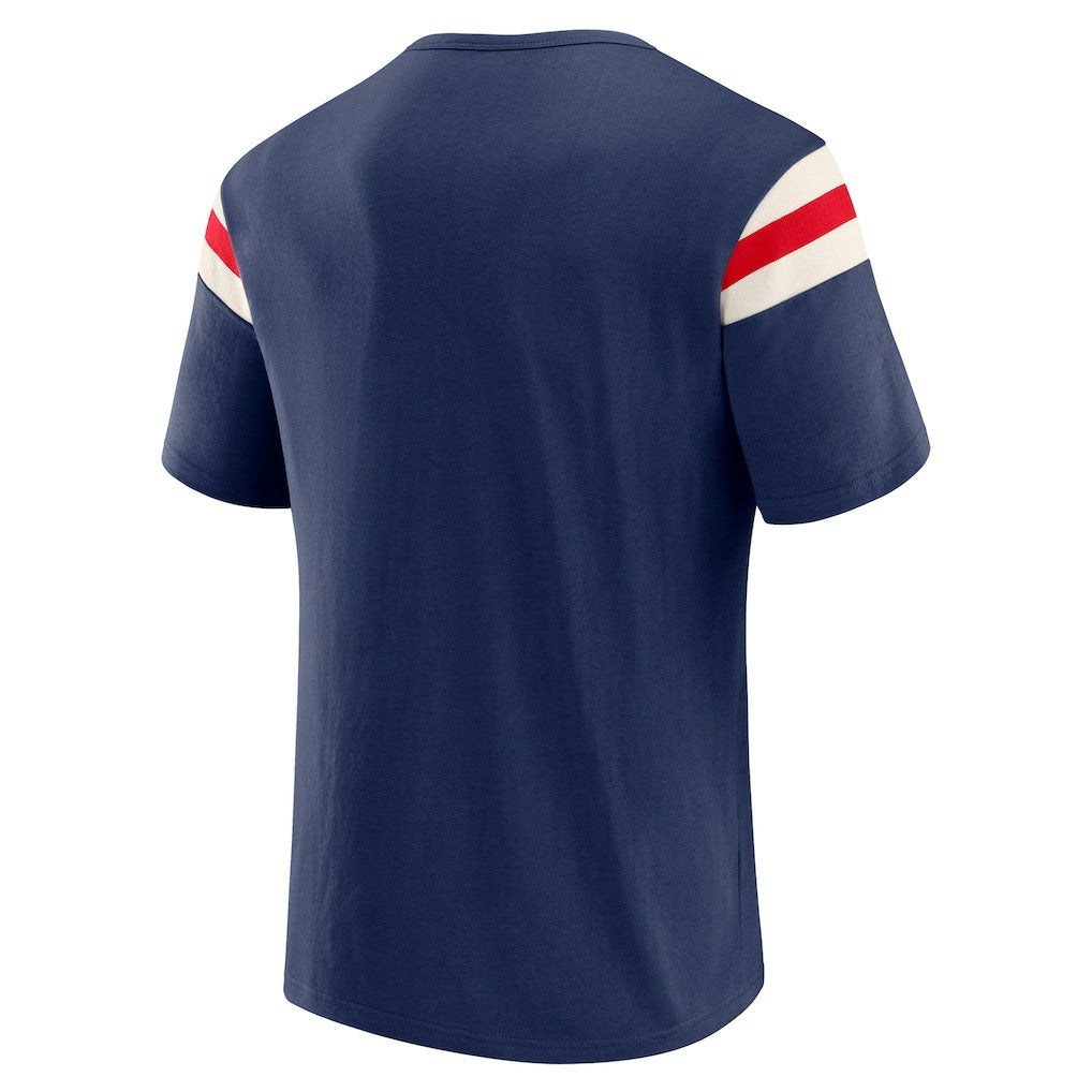 New York Giants Darius Rucker Collection Distressed Throwback Shoulder Stripe T-Shirt - Royal discount