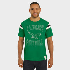 Philadelphia Eagles Darius Rucker Collection Distressed Throwback Shoulder Stripe T-Shirt - Kelly Green cheap