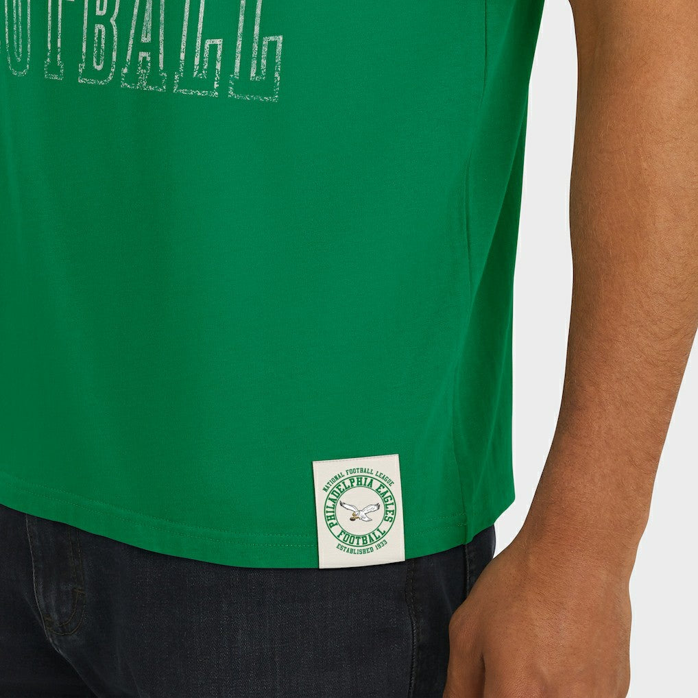 Philadelphia Eagles Darius Rucker Collection Distressed Throwback Shoulder Stripe T-Shirt - Kelly Green cheap