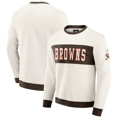Cleveland Browns Darius Rucker Collection Colorblock Pullover Sweatshirt - Cream outlet