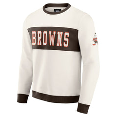 Cleveland Browns Darius Rucker Collection Colorblock Pullover Sweatshirt - Cream outlet