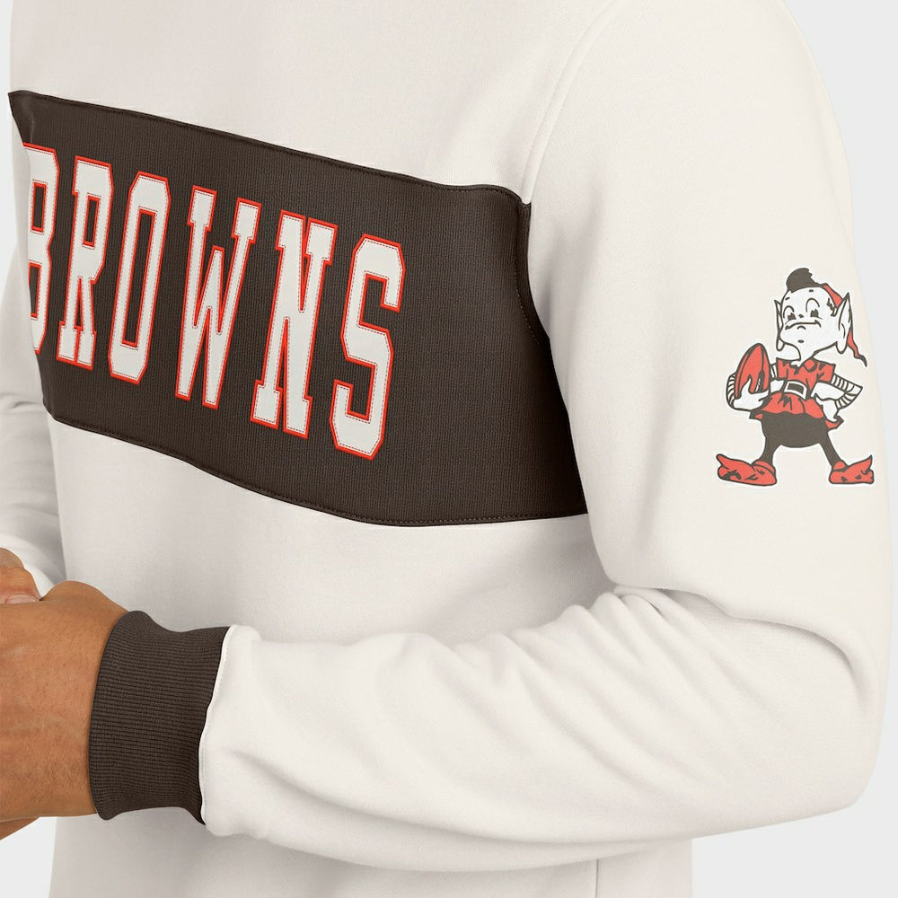 Cleveland Browns Darius Rucker Collection Colorblock Pullover Sweatshirt - Cream outlet