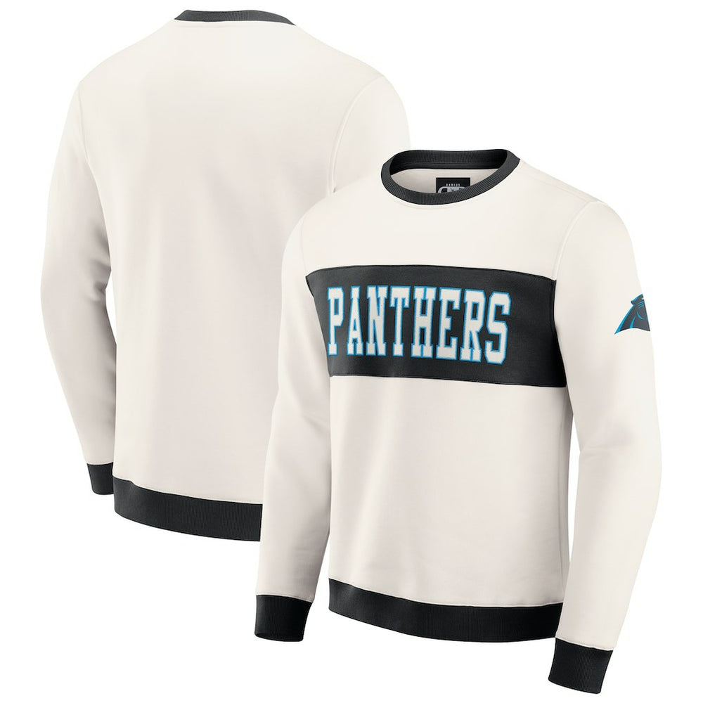Carolina Panthers Darius Rucker Collection Colorblock Pullover Sweatshirt - Cream sale