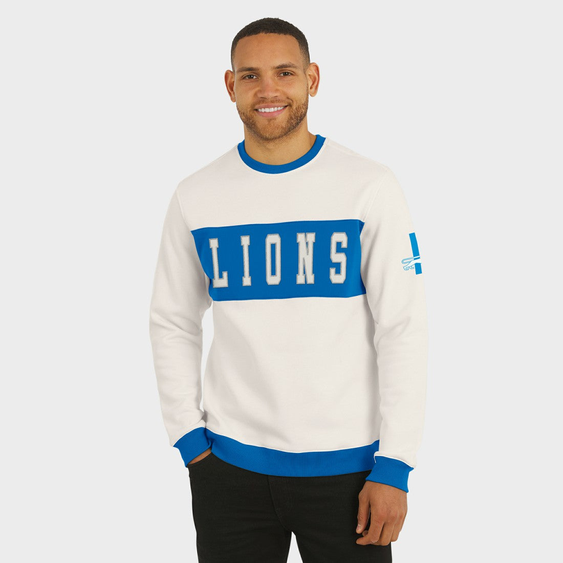 Detroit Lions Darius Rucker Collection Colorblock Pullover Sweatshirt - Cream for sale