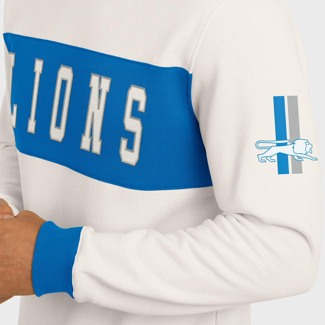 Detroit Lions Darius Rucker Collection Colorblock Pullover Sweatshirt - Cream for sale
