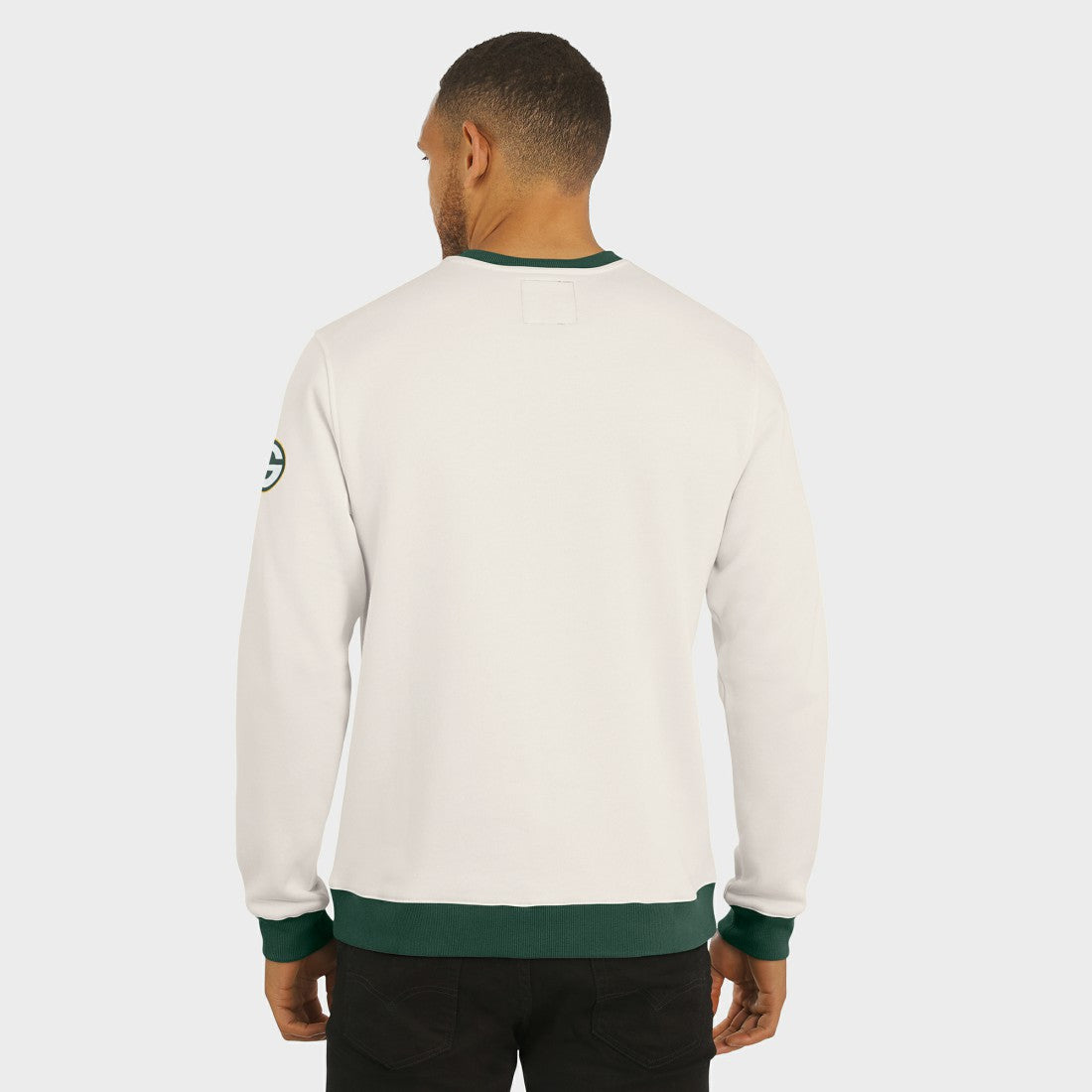 Green Bay Packers Darius Rucker Collection Colorblock Pullover Sweatshirt - Cream on sale