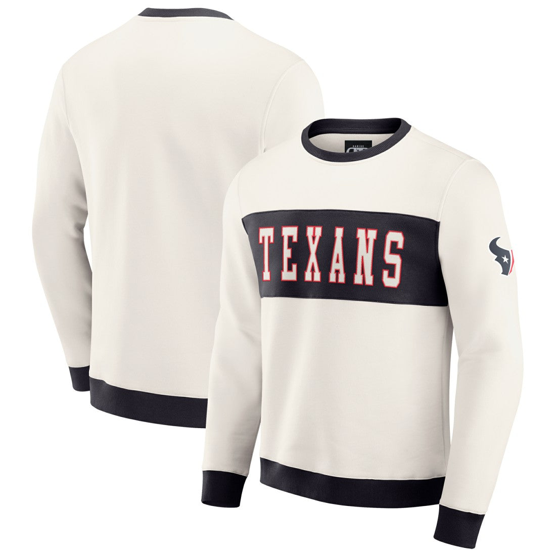Houston Texans Darius Rucker Collection Colorblock Pullover Sweatshirt - Cream discount