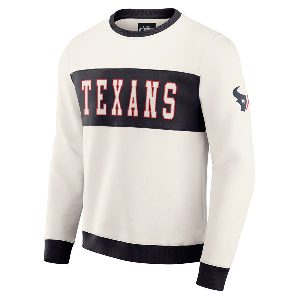 Houston Texans Darius Rucker Collection Colorblock Pullover Sweatshirt - Cream discount