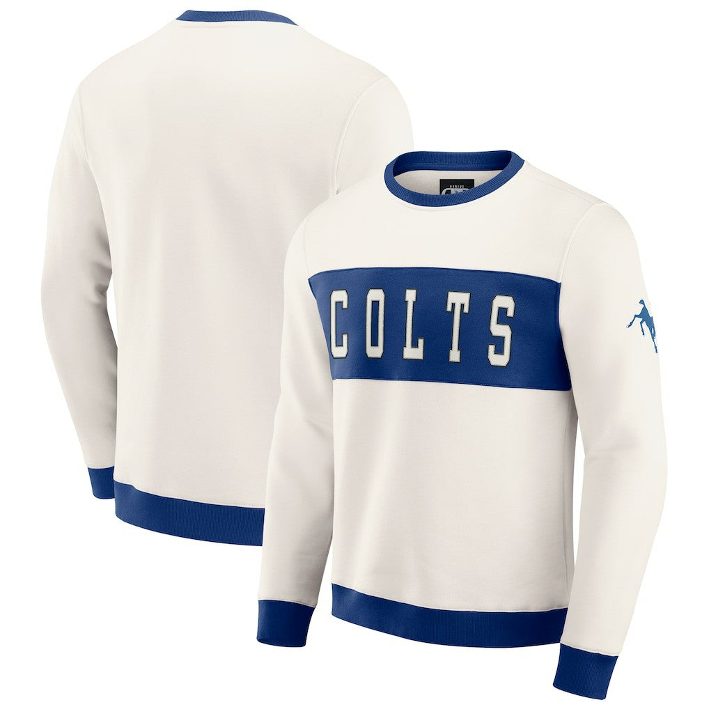Indianapolis Colts Darius Rucker Collection Colorblock Pullover Sweatshirt - Cream for sale