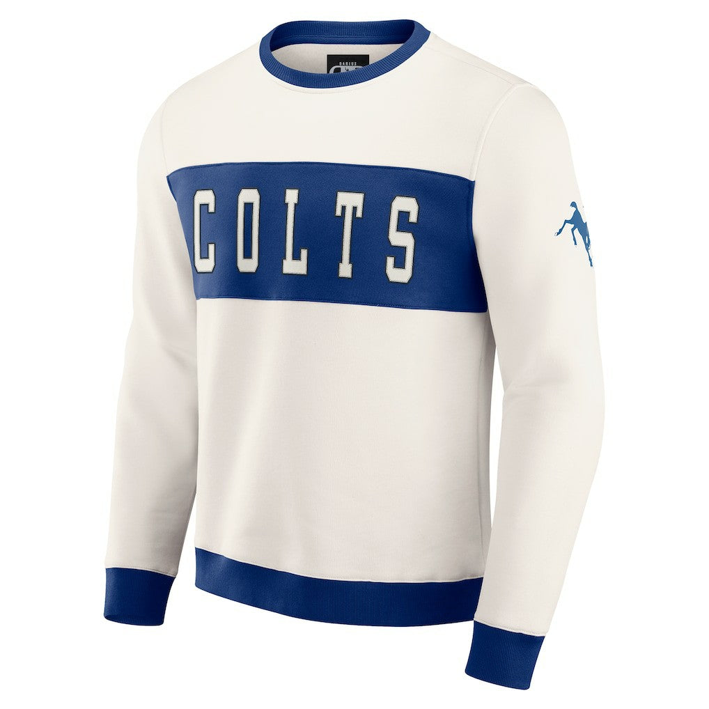 Indianapolis Colts Darius Rucker Collection Colorblock Pullover Sweatshirt - Cream for sale