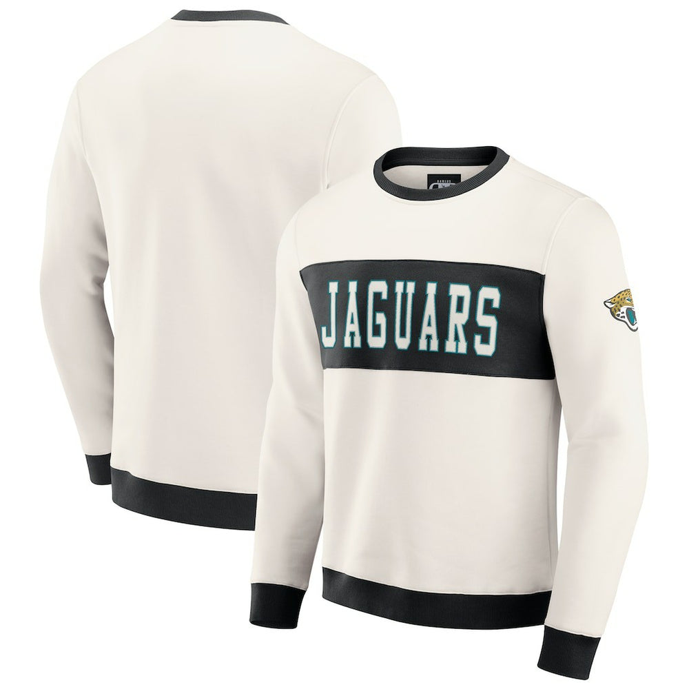 Jacksonville Jaguars Darius Rucker Collection Colorblock Pullover Sweatshirt - Cream discount