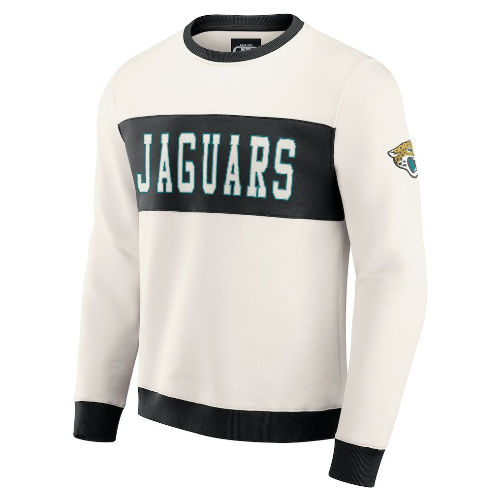 Jacksonville Jaguars Darius Rucker Collection Colorblock Pullover Sweatshirt - Cream discount