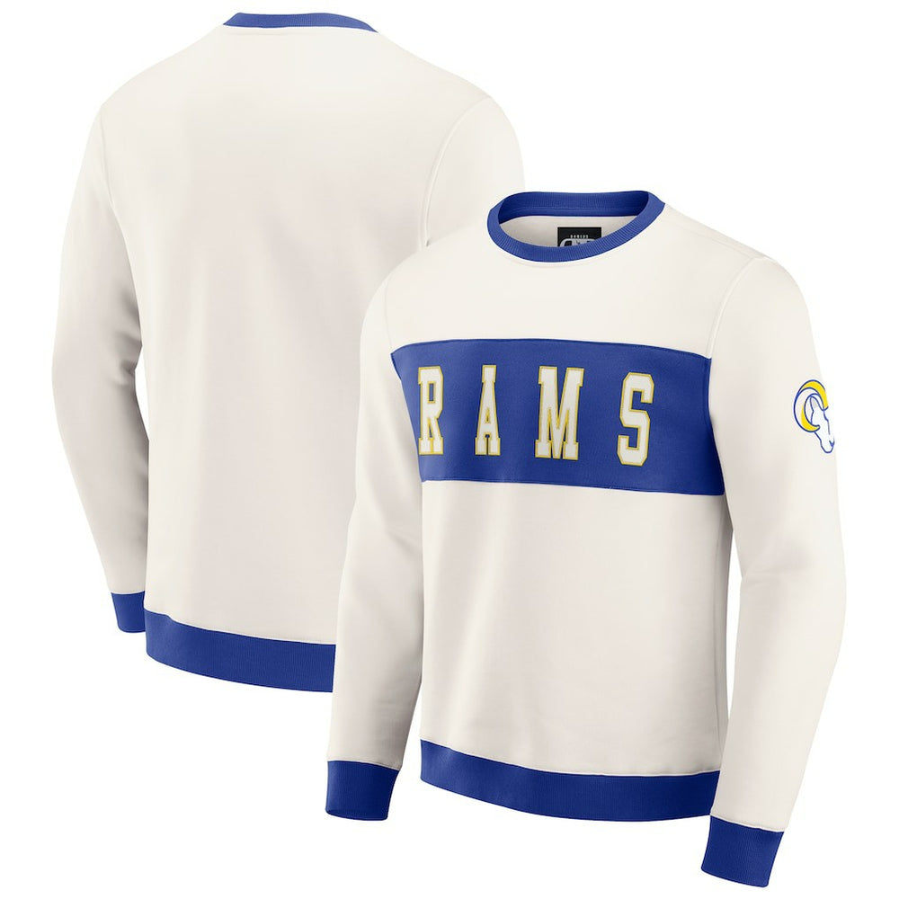 Los Angeles Rams Darius Rucker Collection Colorblock Pullover Sweatshirt - Cream sale