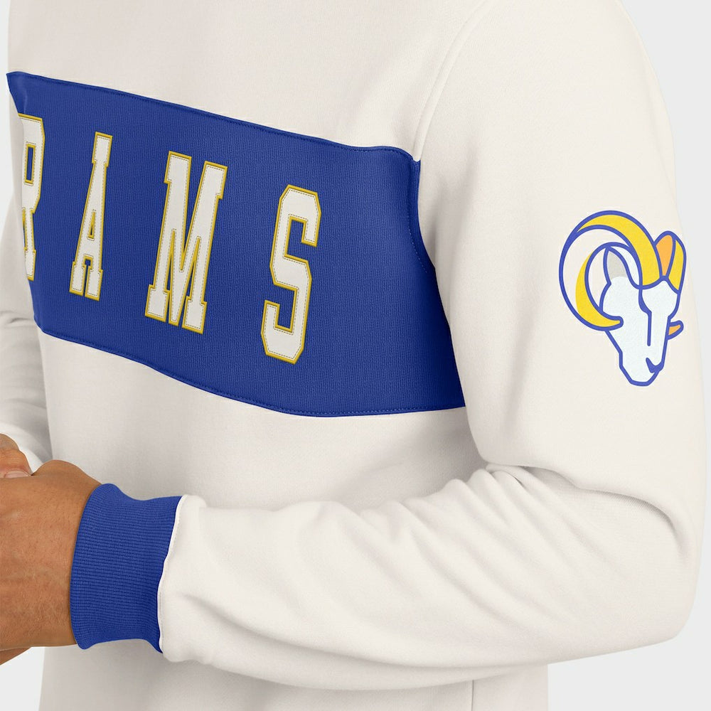 Los Angeles Rams Darius Rucker Collection Colorblock Pullover Sweatshirt - Cream sale