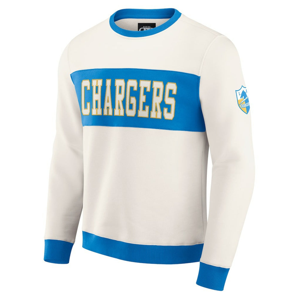 Los Angeles Chargers Darius Rucker Collection Colorblock Pullover Sweatshirt - Cream cheap