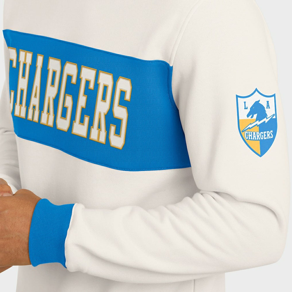 Los Angeles Chargers Darius Rucker Collection Colorblock Pullover Sweatshirt - Cream cheap