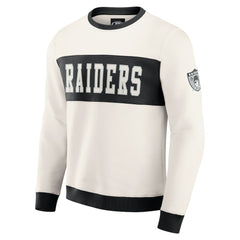 Las Vegas Raiders Darius Rucker Collection Colorblock Pullover Sweatshirt - Cream for sale
