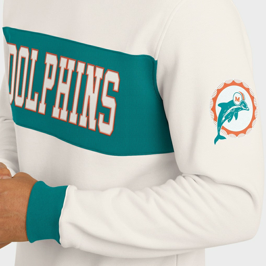 Miami Dolphins Darius Rucker Collection Colorblock Pullover Sweatshirt - Cream sale