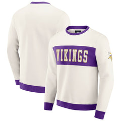 Minnesota Vikings Darius Rucker Collection Colorblock Pullover Sweatshirt - Cream on sale