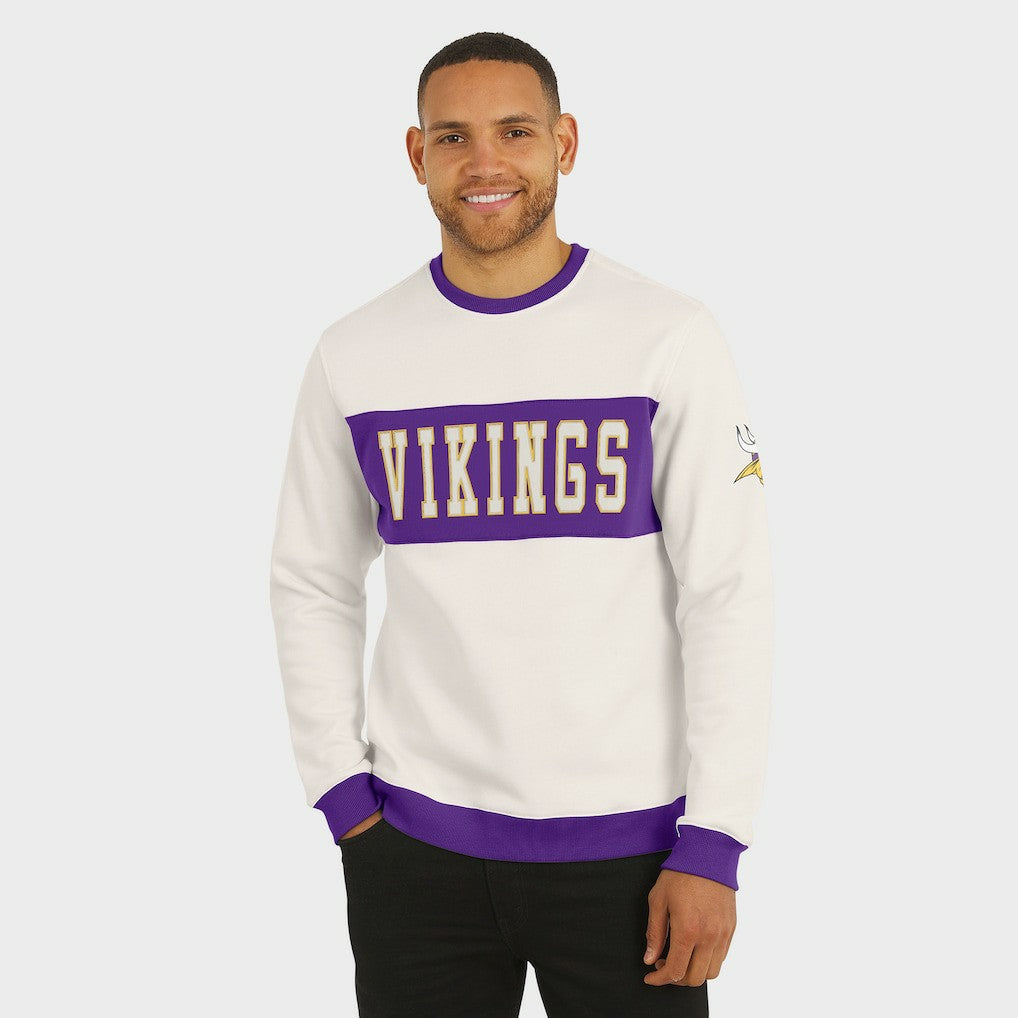 Minnesota Vikings Darius Rucker Collection Colorblock Pullover Sweatshirt - Cream on sale