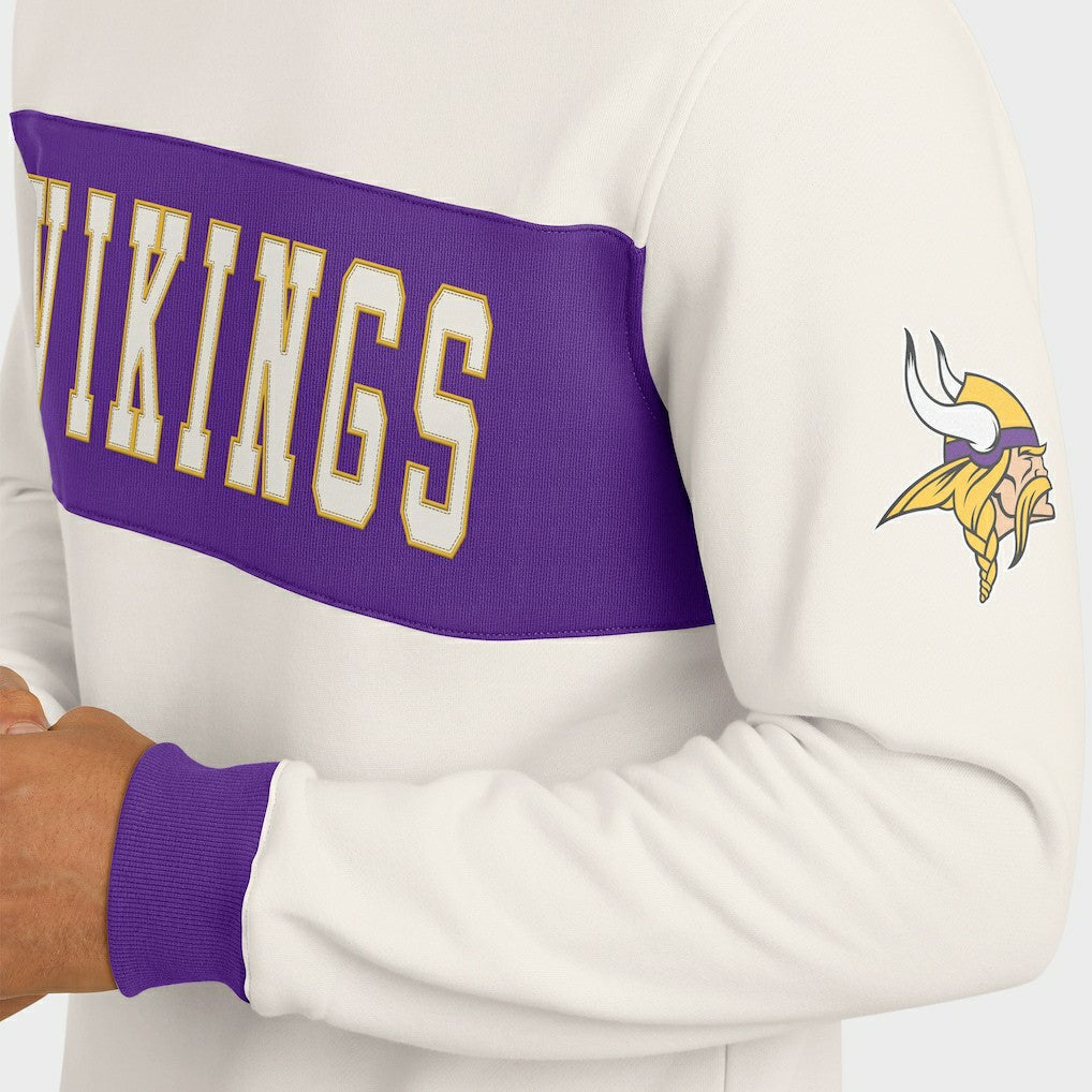 Minnesota Vikings Darius Rucker Collection Colorblock Pullover Sweatshirt - Cream on sale