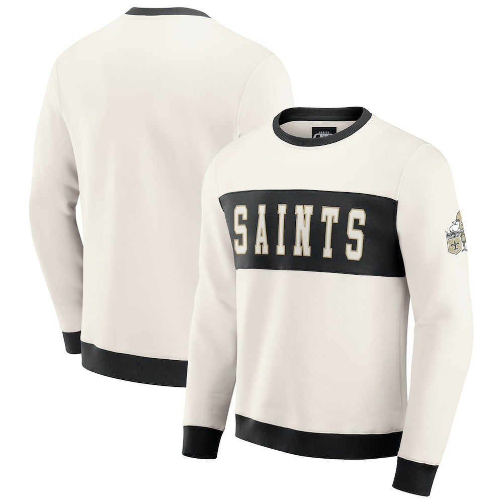 New Orleans Saints Darius Rucker Collection Colorblock Pullover Sweatshirt - Cream online