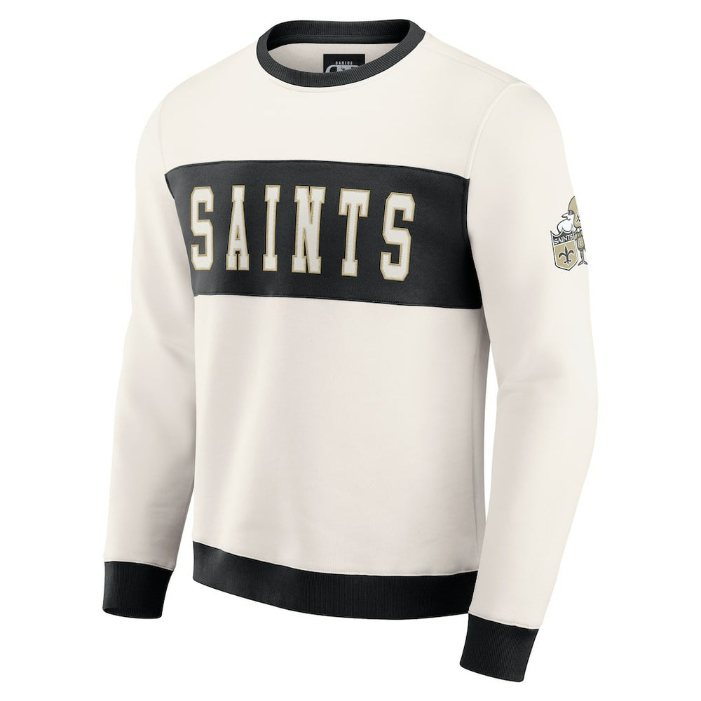 New Orleans Saints Darius Rucker Collection Colorblock Pullover Sweatshirt - Cream online