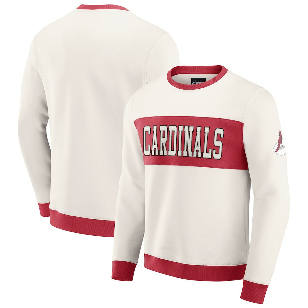Arizona Cardinals Darius Rucker Collection Colorblock Pullover Sweatshirt - Cream online