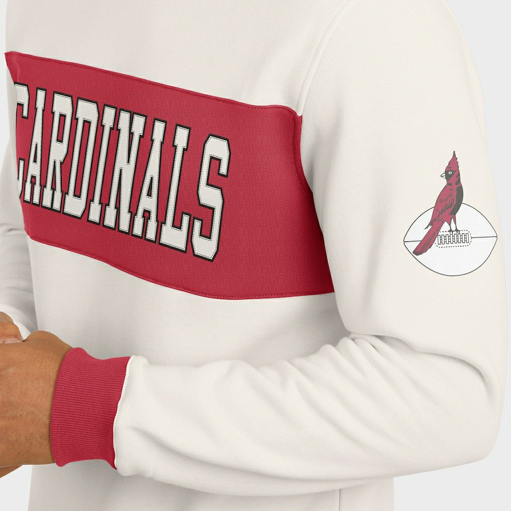 Arizona Cardinals Darius Rucker Collection Colorblock Pullover Sweatshirt - Cream online