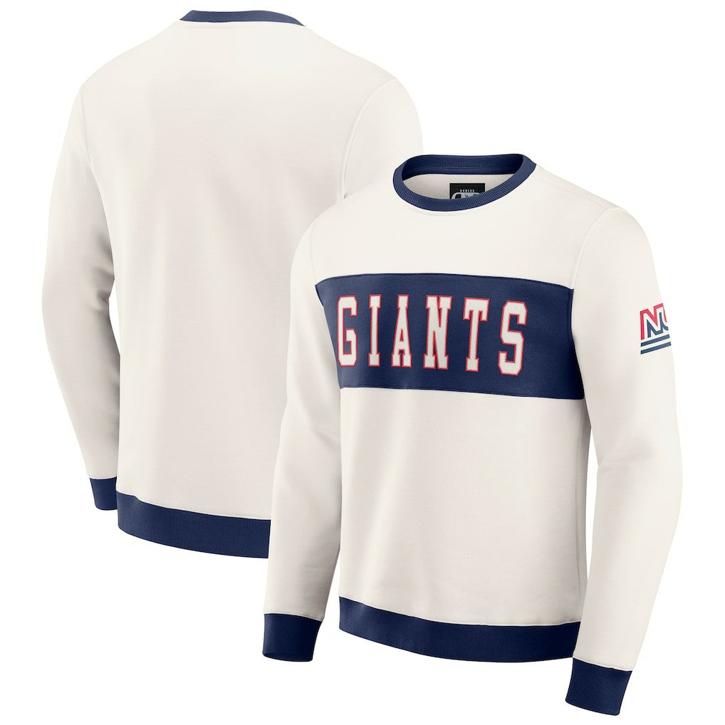New York Giants Darius Rucker Collection Colorblock Pullover Sweatshirt - Cream online