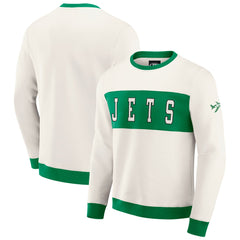 New York Jets Darius Rucker Collection Colorblock Pullover Sweatshirt - Cream online