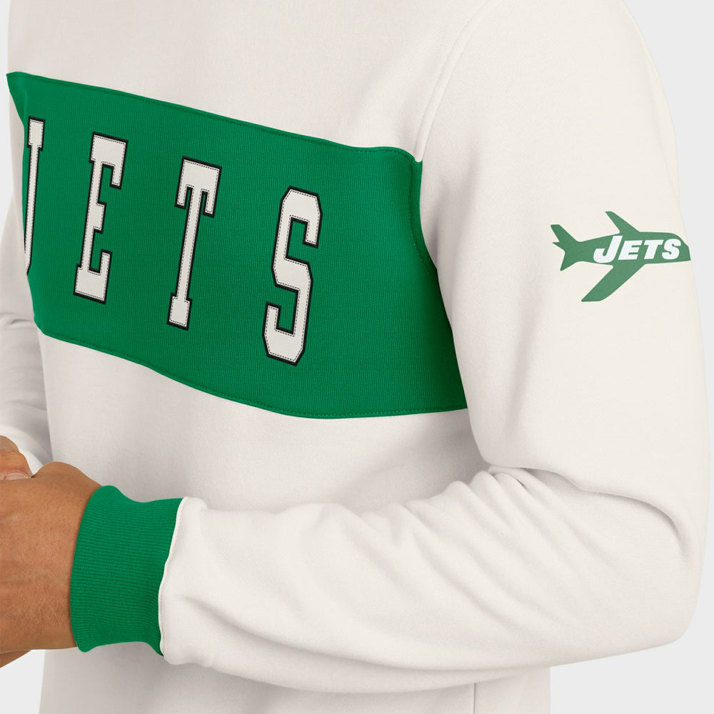 New York Jets Darius Rucker Collection Colorblock Pullover Sweatshirt - Cream online