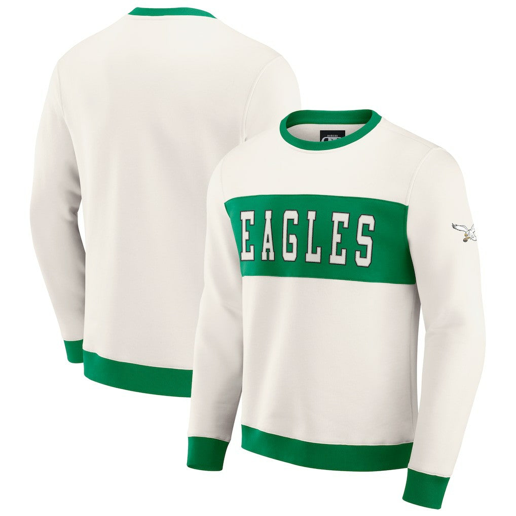 Philadelphia Eagles Darius Rucker Collection Colorblock Pullover Sweatshirt - Cream cheap