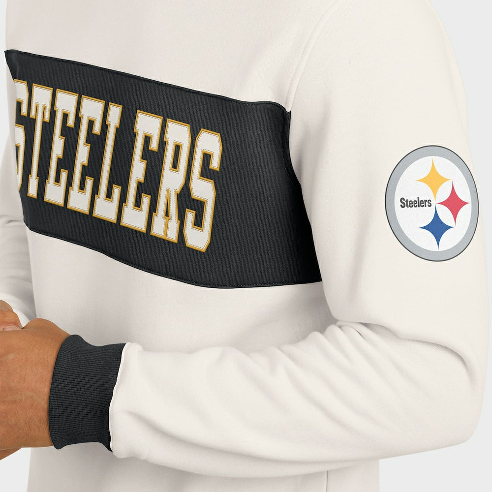 Pittsburgh Steelers Darius Rucker Collection Colorblock Pullover Sweatshirt - Cream cheap