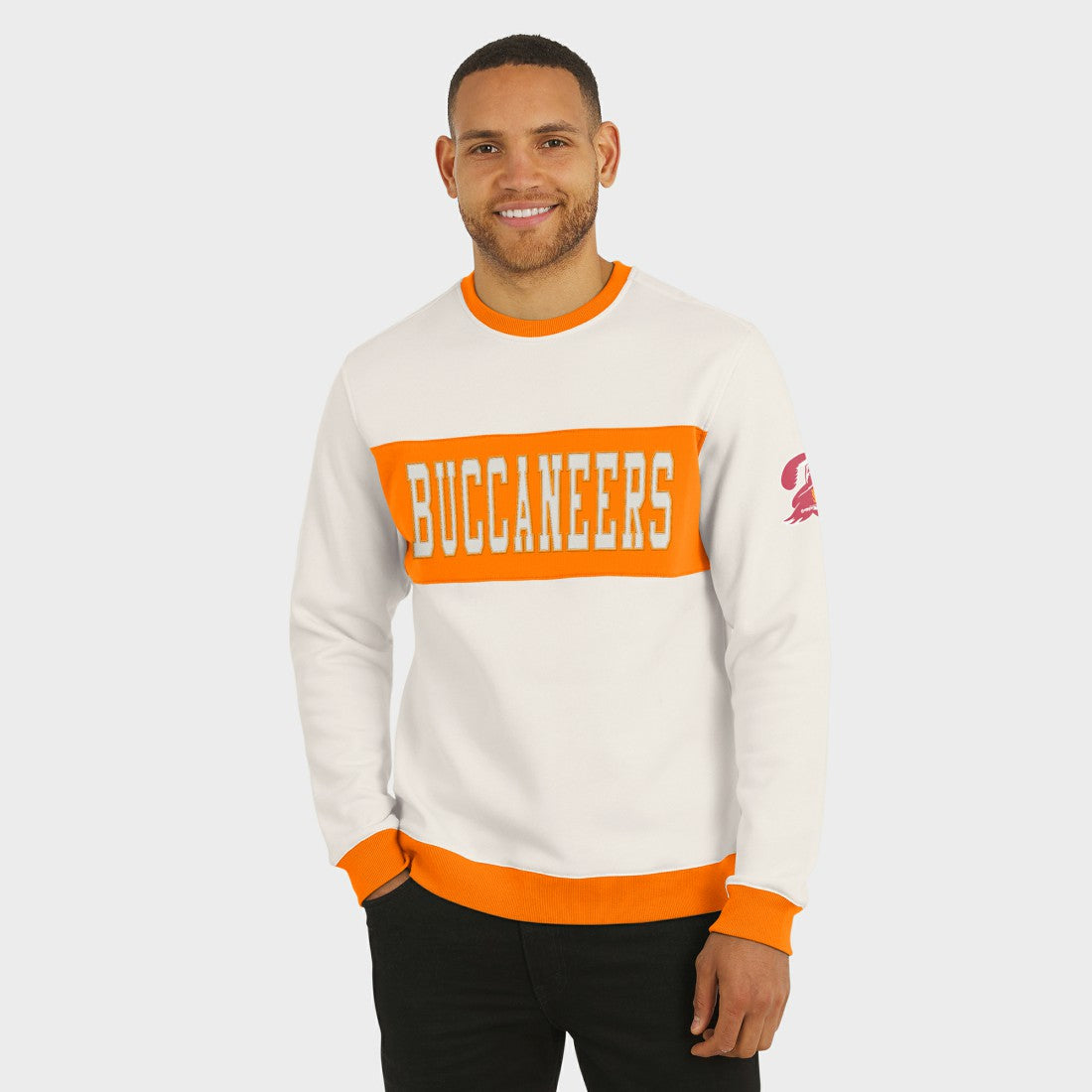 Tampa Bay Buccaneers Darius Rucker Collection Colorblock Pullover Sweatshirt - Cream sale