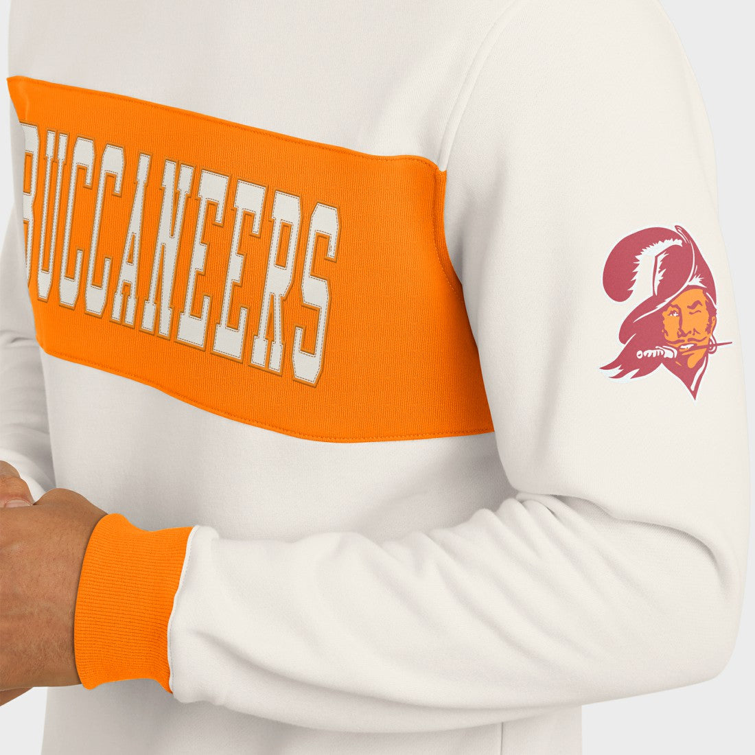 Tampa Bay Buccaneers Darius Rucker Collection Colorblock Pullover Sweatshirt - Cream sale