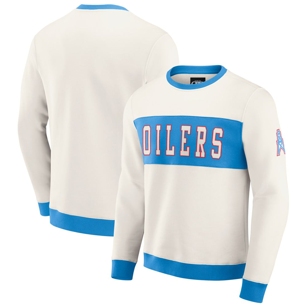 Tennessee Titans Darius Rucker Collection Colorblock Pullover Sweatshirt - Cream for sale