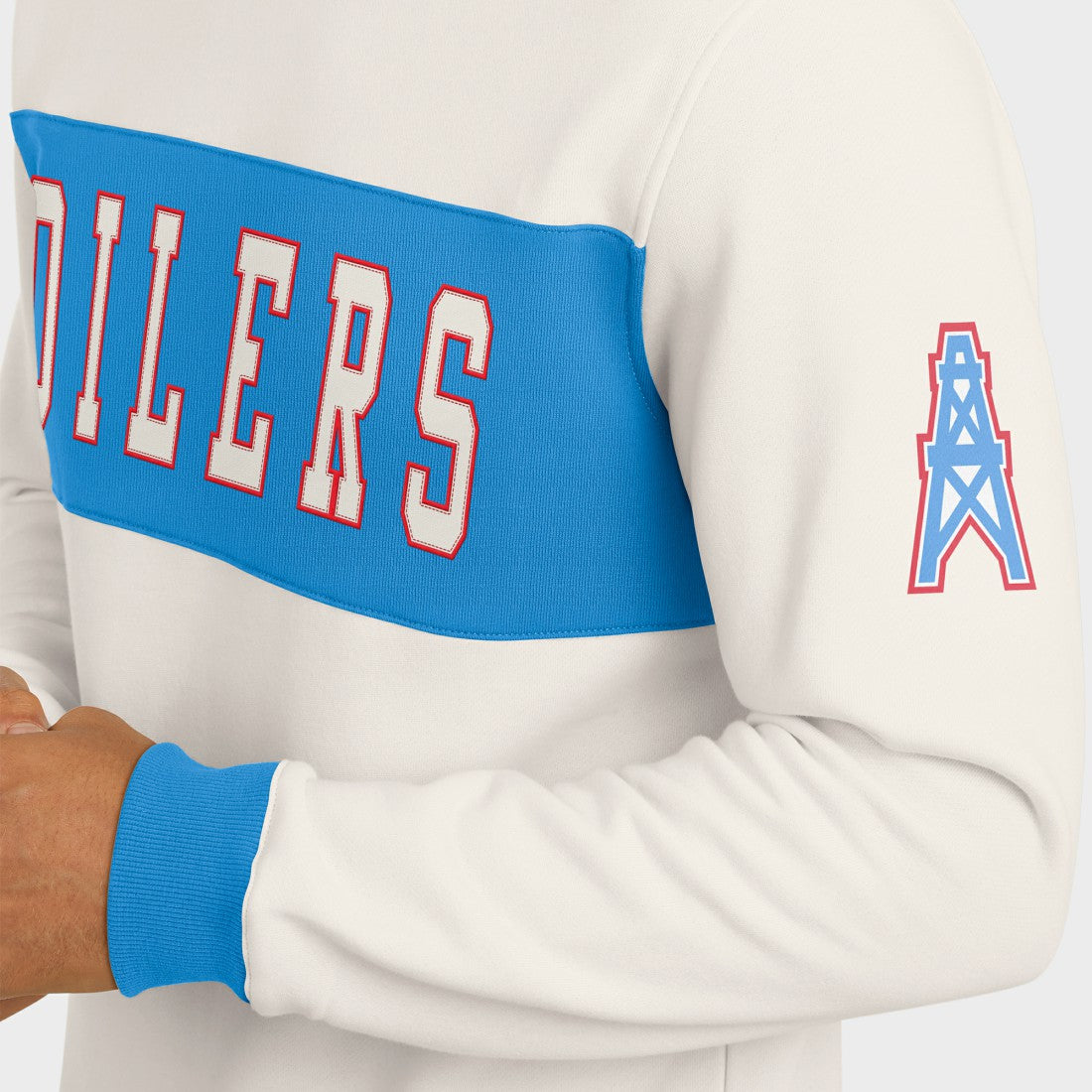 Tennessee Titans Darius Rucker Collection Colorblock Pullover Sweatshirt - Cream for sale