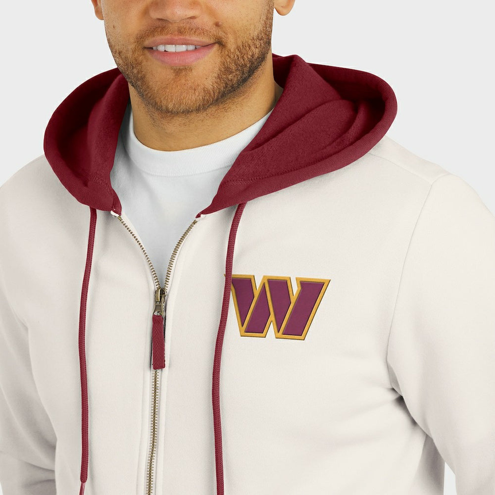 Washington Commanders Darius Rucker Collection Distressed Graphics Full-Zip Hoodie - Cream for sale
