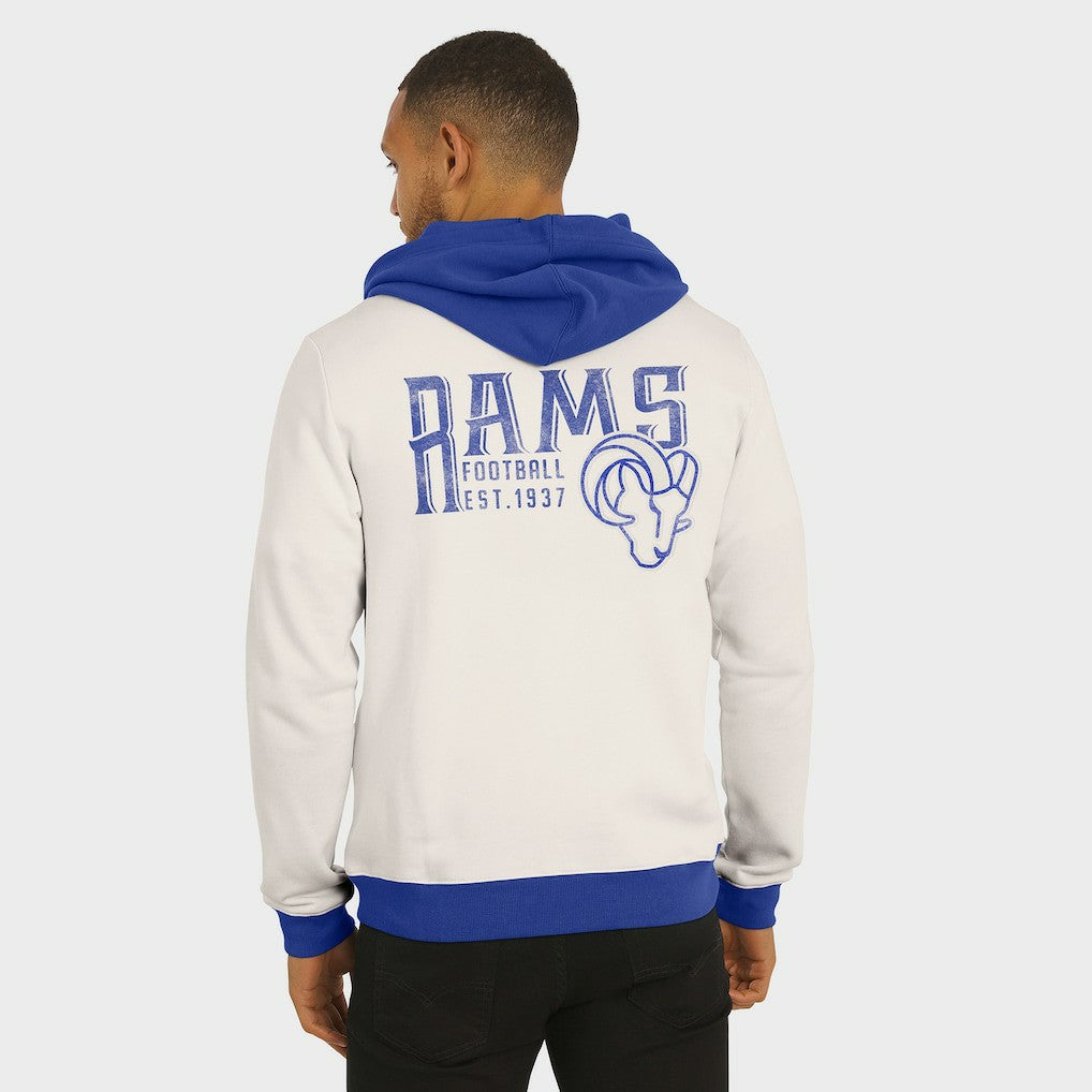 Los Angeles Rams Darius Rucker Collection Distressed Graphics Full-Zip Hoodie - Cream discount