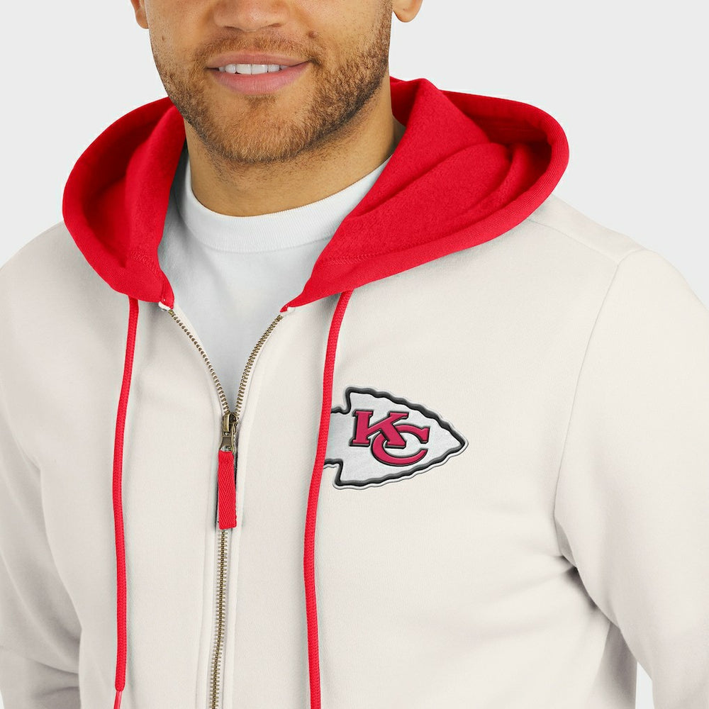 Kansas City Chiefs Darius Rucker Collection Distressed Graphics Full-Zip Hoodie - Cream sale