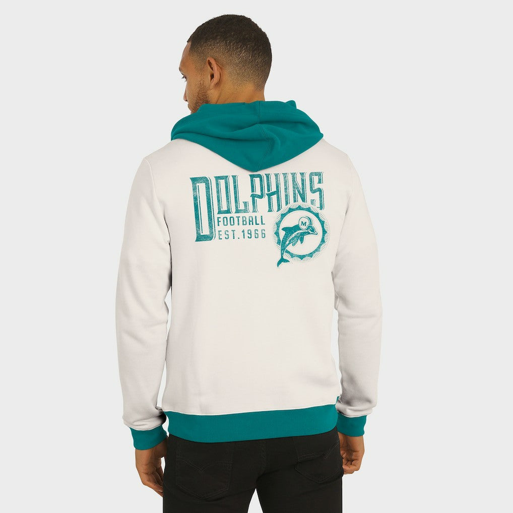 Miami Dolphins Darius Rucker Collection Distressed Graphics Full-Zip Hoodie - Cream sale