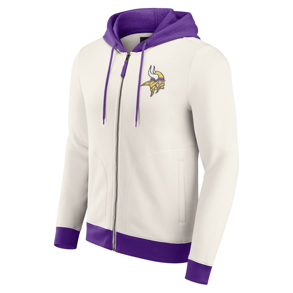 Minnesota Vikings Darius Rucker Collection Distressed Graphics Full-Zip Hoodie - Cream cheap