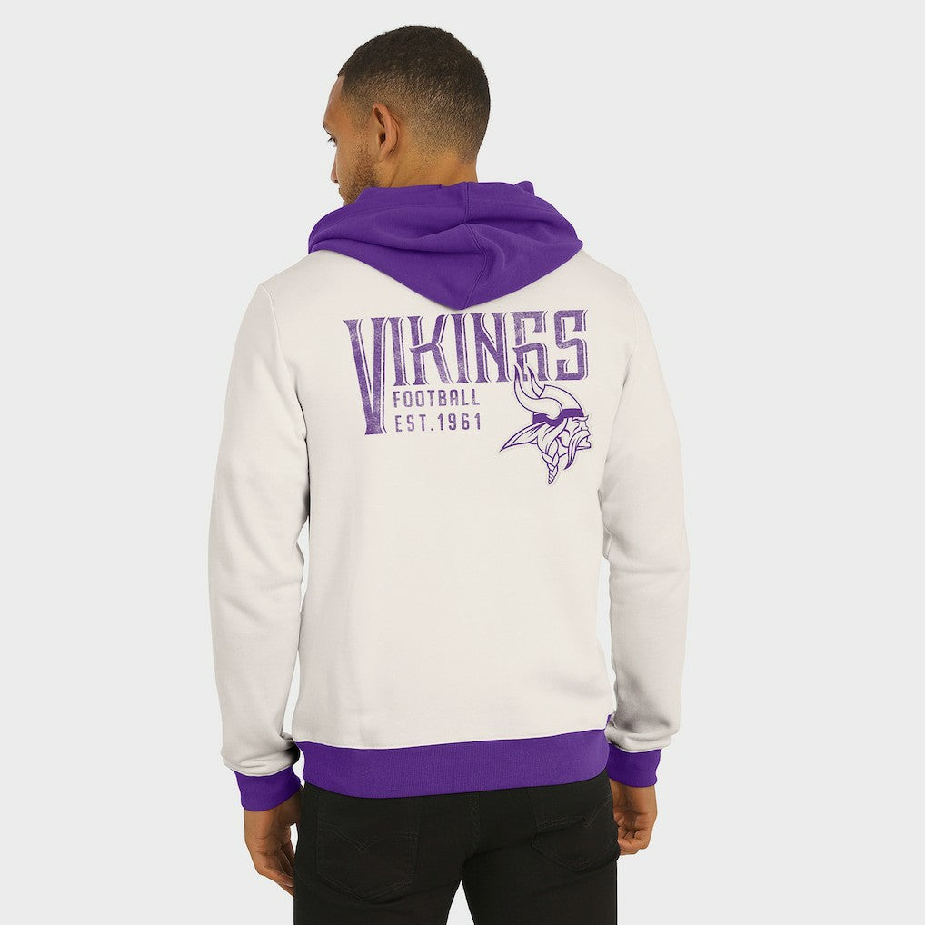 Minnesota Vikings Darius Rucker Collection Distressed Graphics Full-Zip Hoodie - Cream cheap